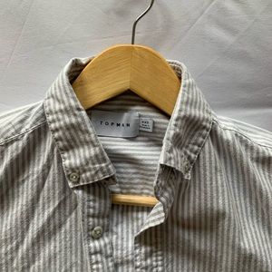 Topman gray striped cotton shirt